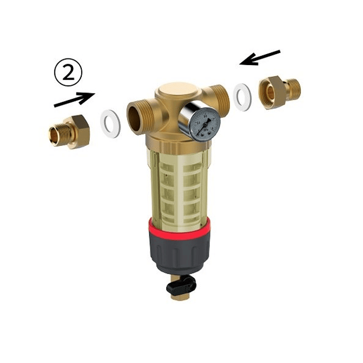 Filtro De Agua Para Particulas Autolavable 3/4 Con Manometro FILTERMAX 2