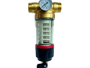 Filtro De Agua Para Particulas Autolavable 3/4 Con Manometro FILTERMAX