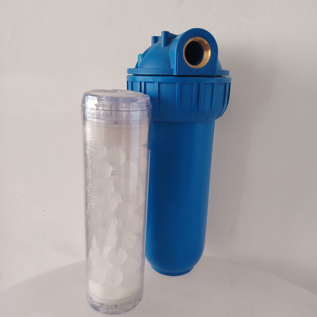 FILTRO completo 10X2.5 (CARTUCHO + CARCASA) REDUCTOR SARRO O DUREZA CONEXION 1/2