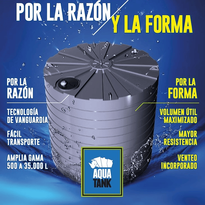 Estanque Polietileno Vertical AQUATANK® 5.000 L (SOLO A PEDIDO) CALIDAD TITAN LIQUIDOS HASTA 1,2G/L 2