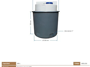 Estanque Quimitank 250 litros con control de derrame (Estanque + cubeta) EN STOCK