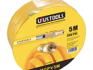 MANGUERA AIRE PVC PARA COMPRESOR 5MX1/4NPT ALTA PRESION 300PSI
