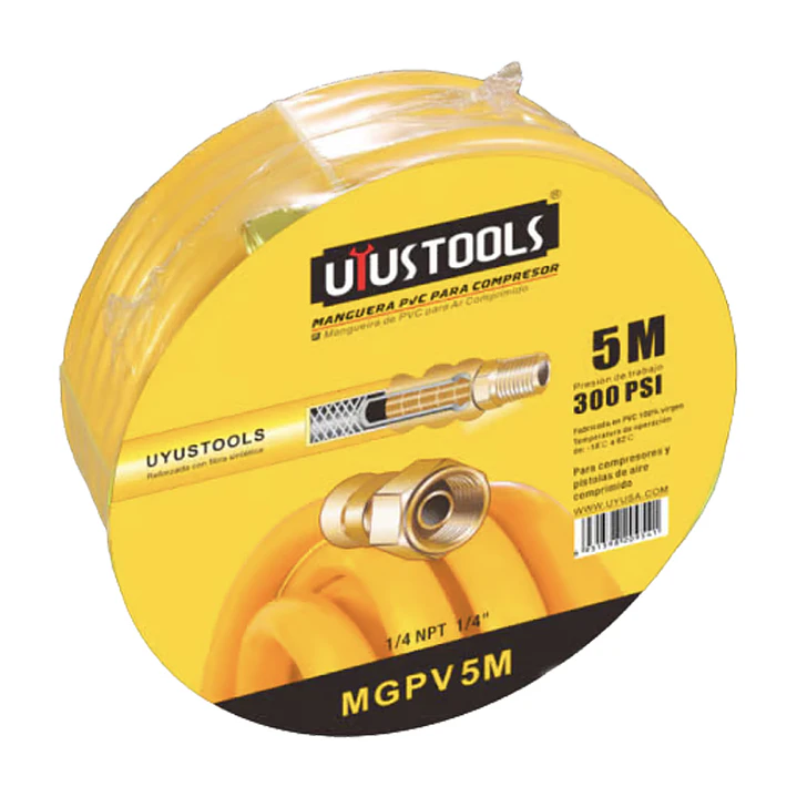 MANGUERA AIRE PVC PARA COMPRESOR 5MX1/4NPT ALTA PRESION 300PSI 2
