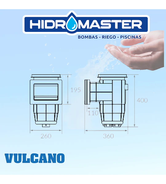 SKIMMER PISCINA MINI FIBRA VULCANO