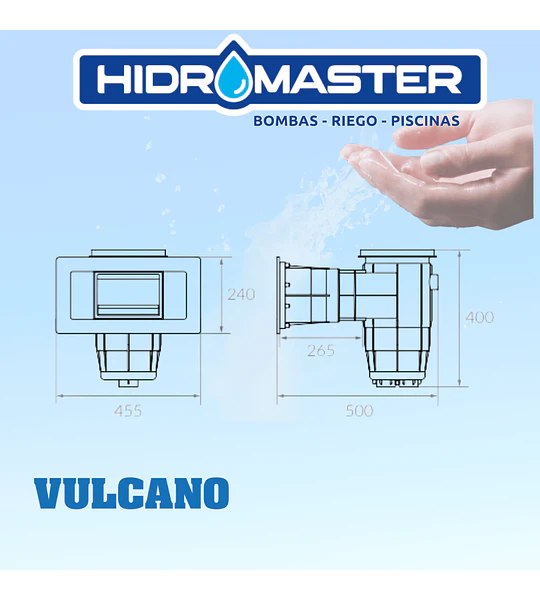 SKIMMER PISCINA BOCA ANCHA 38CM HORMIGON VULCANO - 