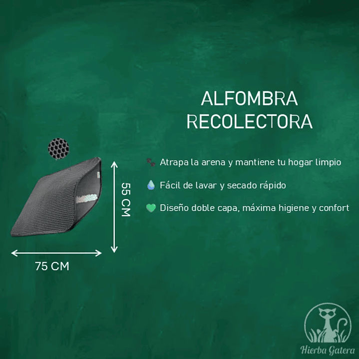 ALFOMBRA DOBLE CAPA HIGIÉNICA PARA GATOS RECOLECTORA DE ARENA 2