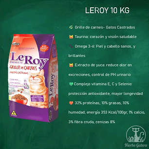 Alimento Leroy Grille De Carnes Adultos Castrados 10kg