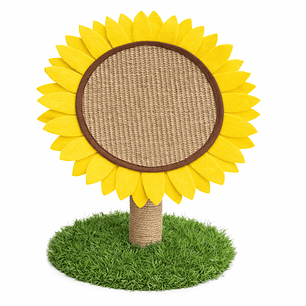 Rascador para Gatos Girasol con Cuerda – Poste Rascador Decorativo