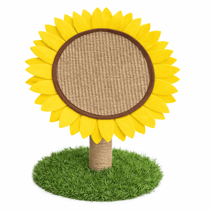 Rascador para Gatos Girasol con Cuerda – Poste Rascador Decorativo 1