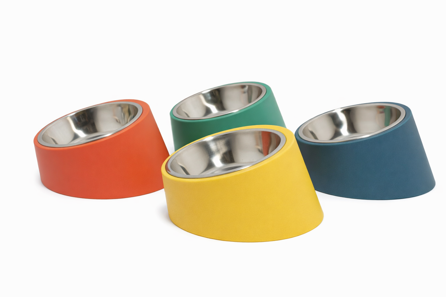 Plato Inclinado para Gatos de Acero Inoxidable – Comedero Ergonómico Antivómitos