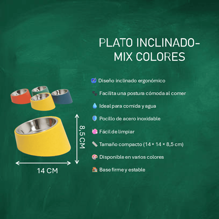 Plato Inclinado para Gatos de Acero Inoxidable – Comedero Ergonómico Antivómitos 3