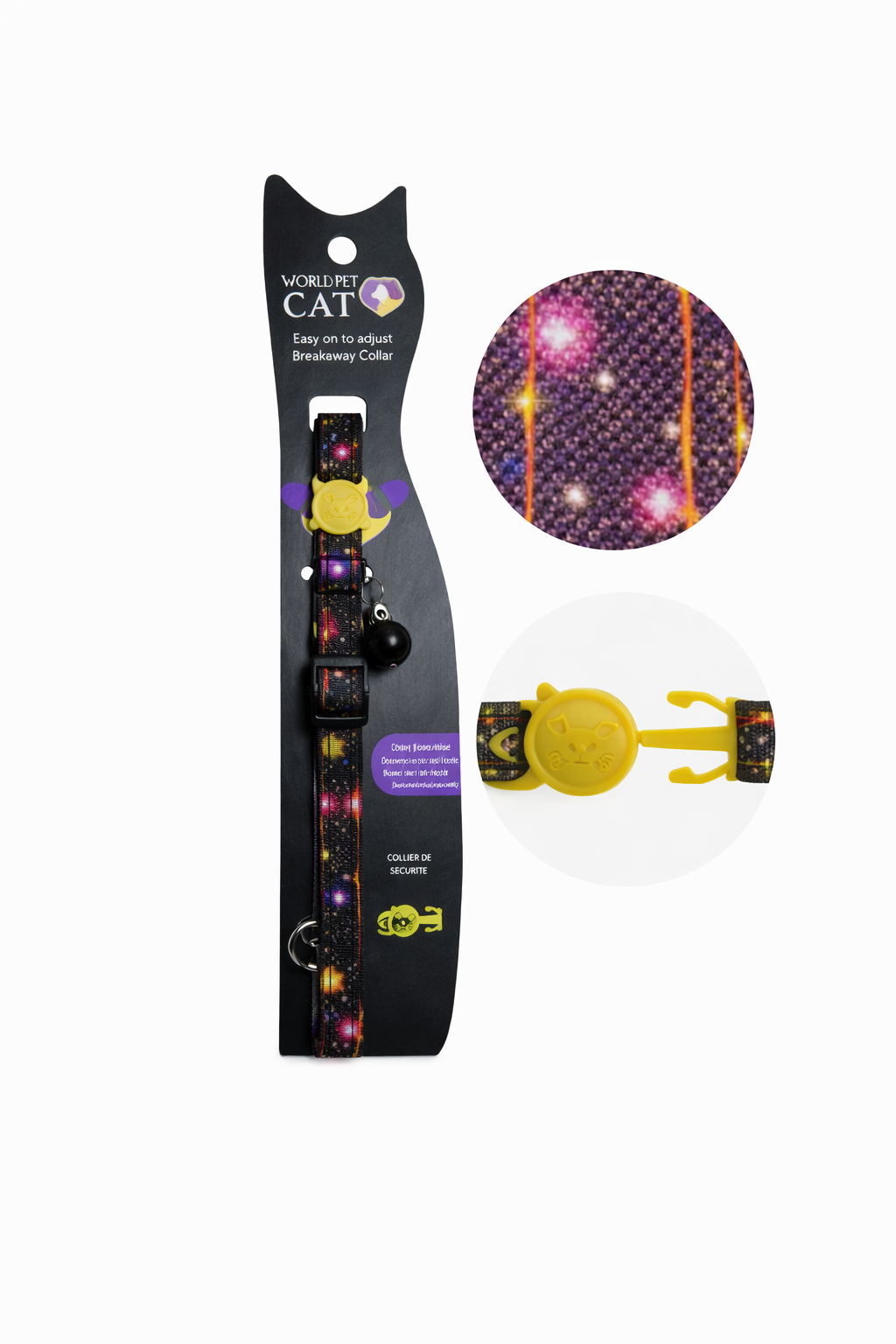 Collar Gatos Antiahogo – Collar de Seguridad Ajustable Diseño Galaxia