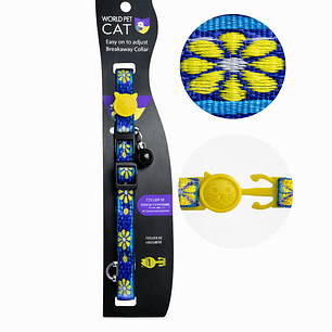 Collar para Gatos Antiahogo con Cascabel – Collar de Seguridad Ajustable Diseño Flores