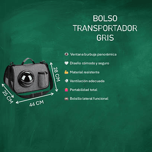 Bolso Transportador para Gatos con Ventana Burbuja – Mochila/Carrier para Gato Gris