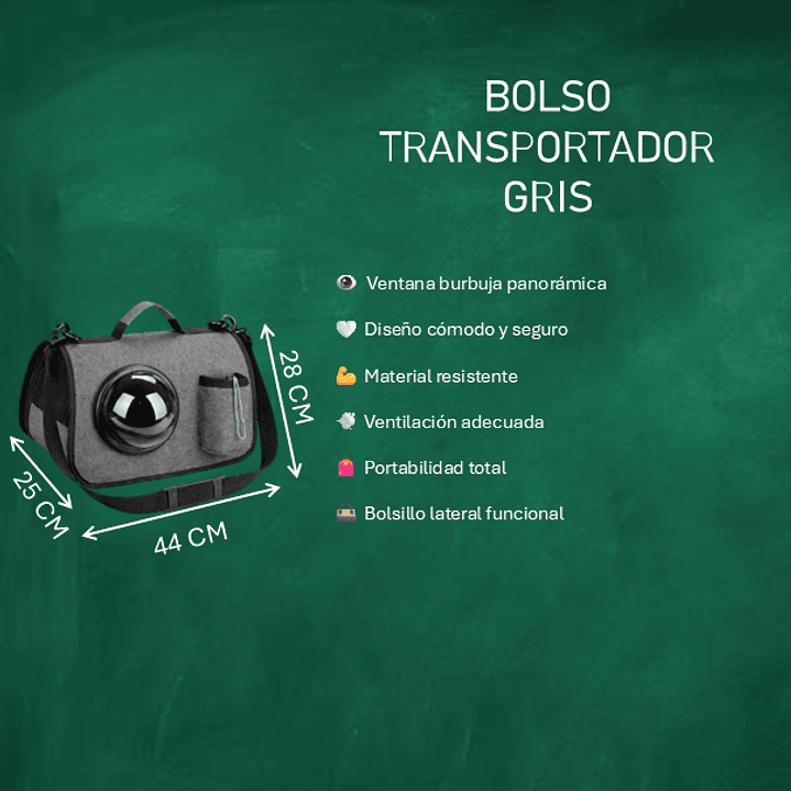 Bolso Transportador para Gatos con Ventana Burbuja – Mochila/Carrier para Gato Gris 2