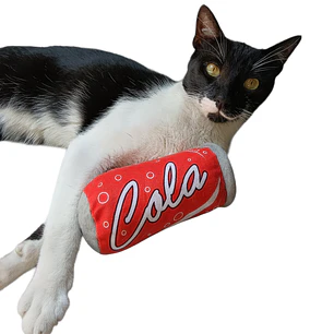 Juguete peluche lata bebida con Catnip