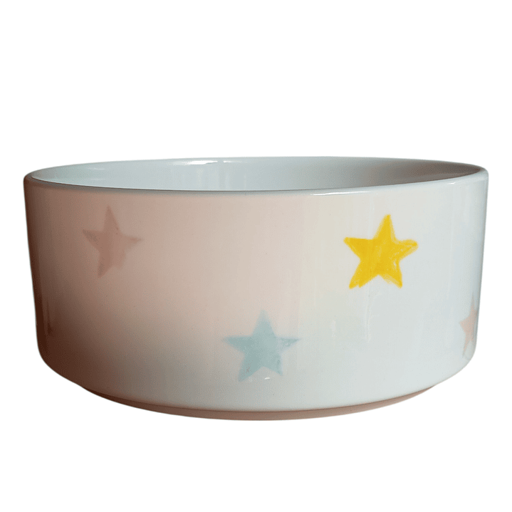 Plato cerámica para mascotas con base de  madera  2