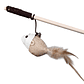 Vara juguete ratón con plumas para gatos - Miniatura 1