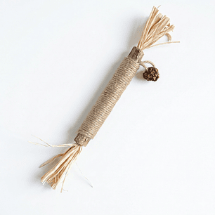 Juguete Gato Palito Matatabi con Fruto y Rafia Masticable Antiestrés