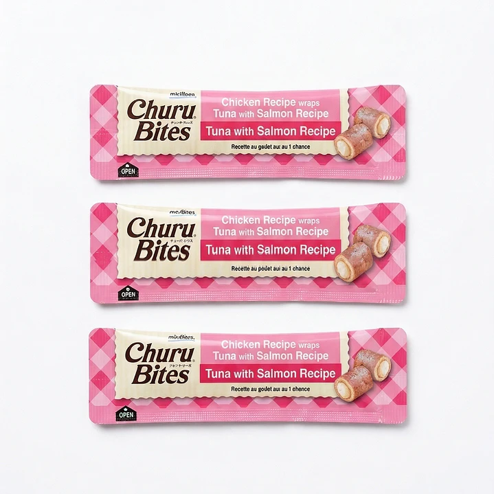 Snack Gato Churu Bites Wraps Atún con Salmón 4
