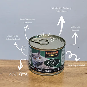 Lata Alimento Gato Leonardo Pato 200g