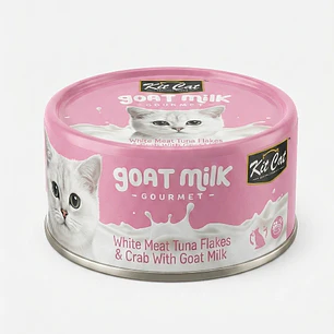 Lata Alimento Gato KitCat Leche de Cabra Atún y Cangrejo 70g