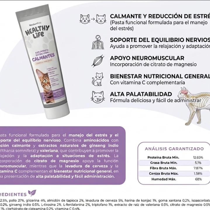 Pasta calmante para gatos  HEALTHY LIFE  3
