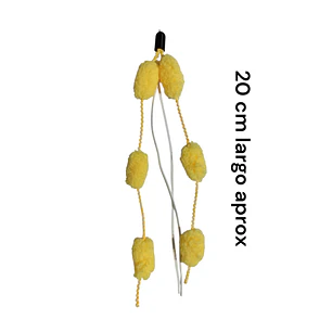 Varita 3 presas plumas y pompones juguete gato