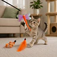 Varita 3 presas  libélula pluma y pompones juguete gato - Miniatura 5