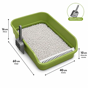 Arenero para Gatos + Pala -- Verde