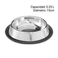 Plato Acero Inoxidable Gatos Perros Mascota 15cm Color Plata Comedero Antideslizante - Miniatura 4