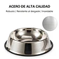 Plato Acero Inoxidable Gatos Perros Mascota 15cm Color Plata Comedero Antideslizante - Miniatura 2