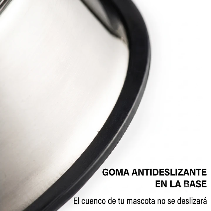 Plato Acero Inoxidable Gatos Perros Mascota 15cm Color Plata Comedero Antideslizante 3
