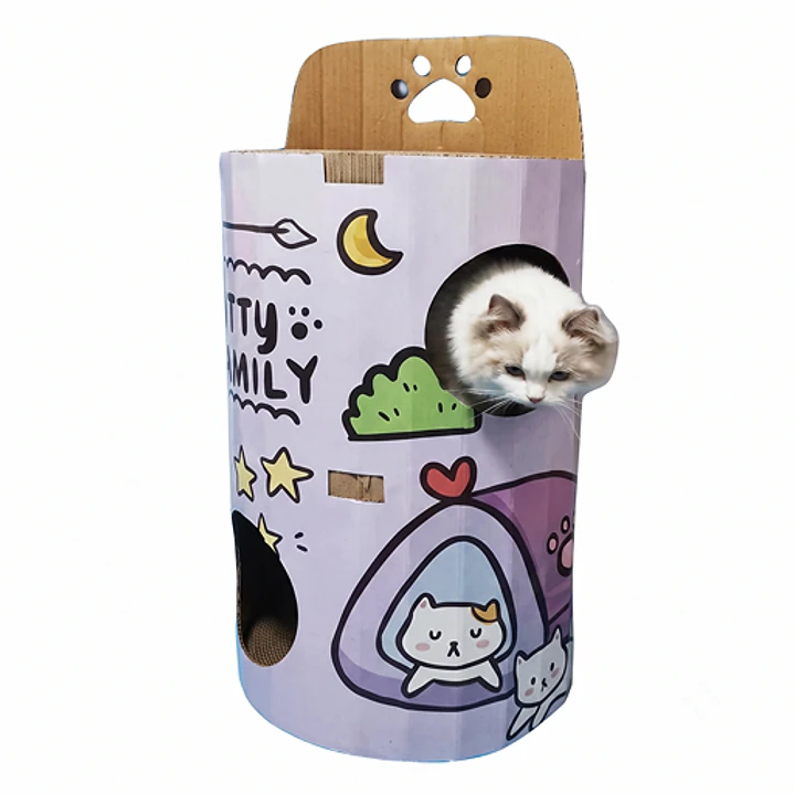 Torre Rascadora para Gatos de 3 rascadores y 3 Pisos - Casa, Rascador y Centro de Juegos 89 cm 1
