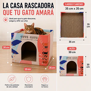 Casa Rascadora para Gatos de 2 Pisos con Doble Rascador