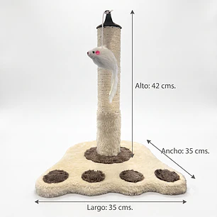 Rascador torre gatos con juguete 42 cms alto