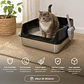 Arenero Gatos Grande Baño Sanitario Acero Inoxidable Con Pala - 50 Cm - Miniatura 3