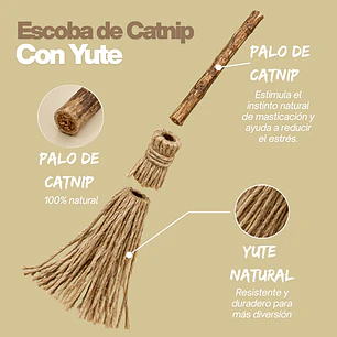 Juguete de Catnip con Yute para Gatos – Palito Masticable Antiestrés 