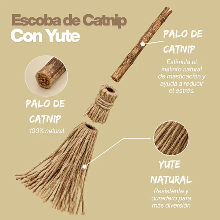 Juguete de Catnip con Yute para Gatos – Palito Masticable Antiestrés  2