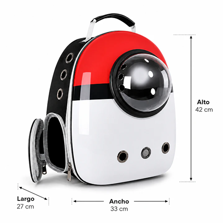 Mochila Bolso Transporte para Gatos Pokebola 3