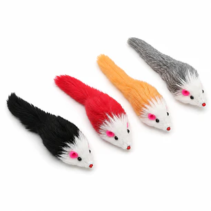 Vara juguete para gatos con ratón peludo y cascabel