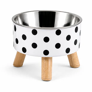 Plato Elevado para Gatos Diseño Nórdico - Acero Inoxidable Removible 450 ml 