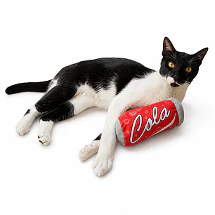 Juguete Peluche Lata Bebida con Catnip (Hierba Gatera)