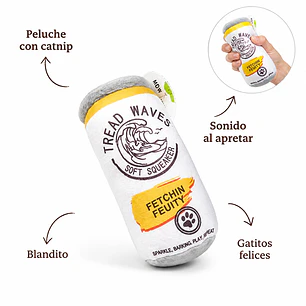Juguete Peluche Lata Bebida con Catnip (Hierba Gatera)