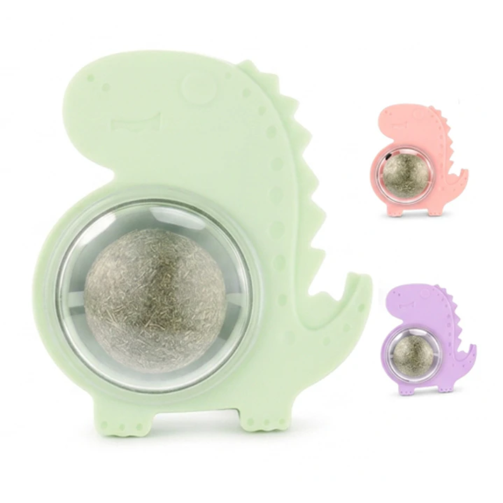Juguete para Gato Bola Catnip Giratoria Dinosaurio para Pared 1