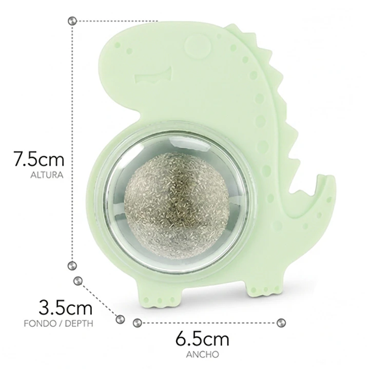Juguete para Gato Bola Catnip Giratoria Dinosaurio para Pared 2