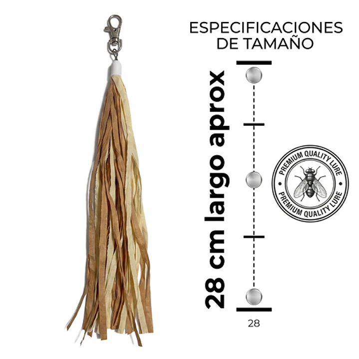 Vara 3 presas intercabiables Juguete gato - Mosca, Pompones y Tiras 3