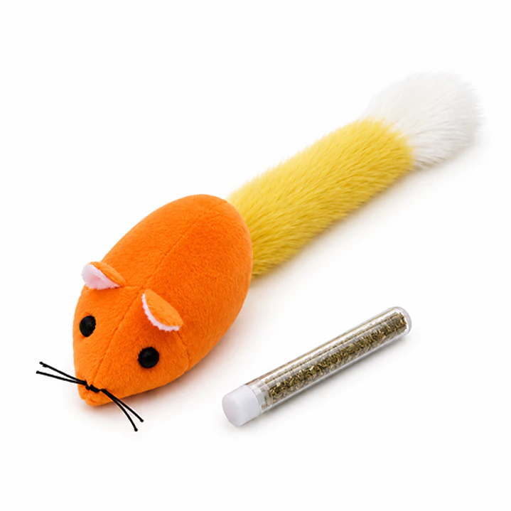 Juguete Ratón Peluche con Tubo con Catnip - 25 cm 1