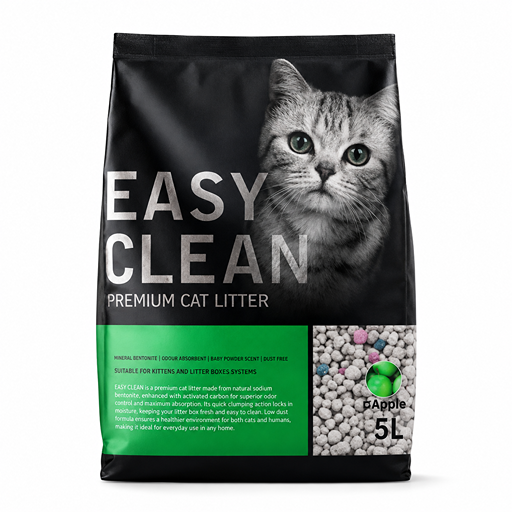 Easy Clean 4kg Gato - Aglutinante Bentonita Manzana