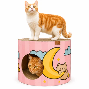 Casa 2 Rascadores Gato - Diseño Luna Rosada
